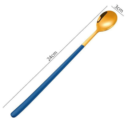 Ice Cream Spoons 304 Stainless Steel Long Handle Coffee Stirring Kitchen Utensil