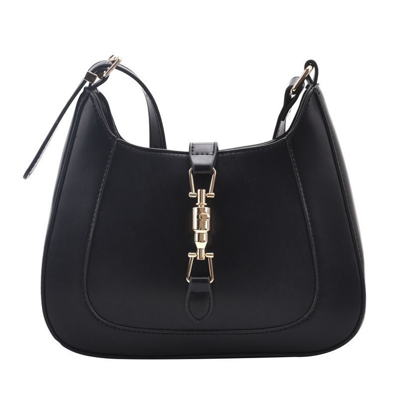Hasp Lock Underarm Textured French Shoulder Bag 26*6*21 CM Polyester Purse 1 PC