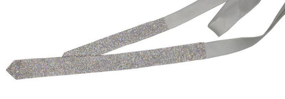 Men Necktie Black Laser Crystal Rhinestone Tie Wedding Party Prom Wear 120x4.5cm
