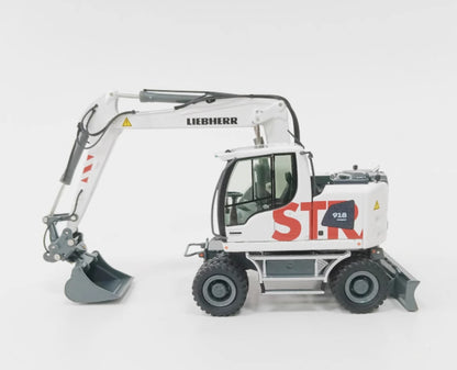 1:50 NZG LIEBHERR A918 Wheeled Excavator Strabag Construct Machine Diecast Model