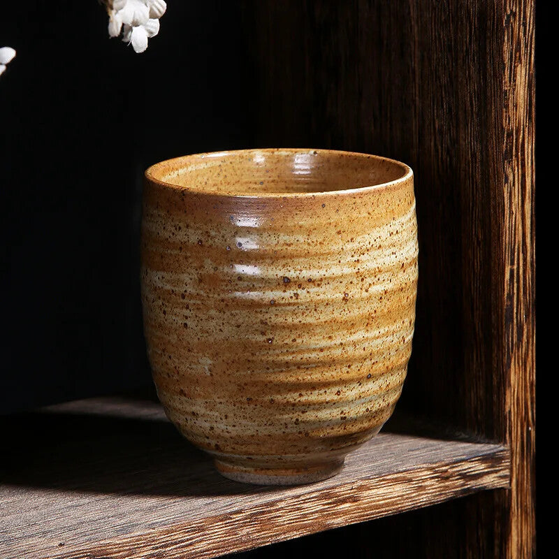 1pc 3.03" Retro Handmade Glaze Tea Cup Kung Fu Teacup Large-capacity Ceramic Cup
