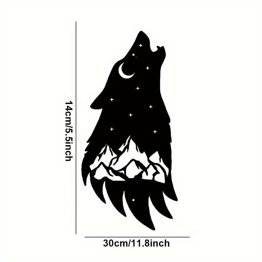 HelloYoung Howling Wolf Metal Wall Art 12in Rustic Outdoor Home Decor