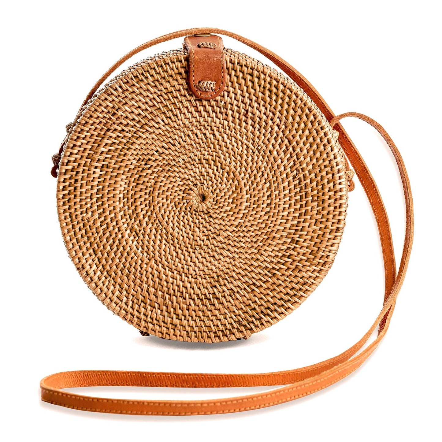 Novum Crafts Round Rattan Bag for Diameter: 7 3/4” (20 cm), Brown Medium