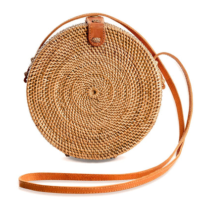 Novum Crafts Round Rattan Bag for Diameter: 7 3/4” (20 cm), Brown Medium