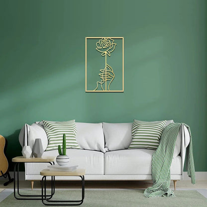 Modern Metal Line Art Wall Decor Simple Silhouette Female Body Line Home Hanging