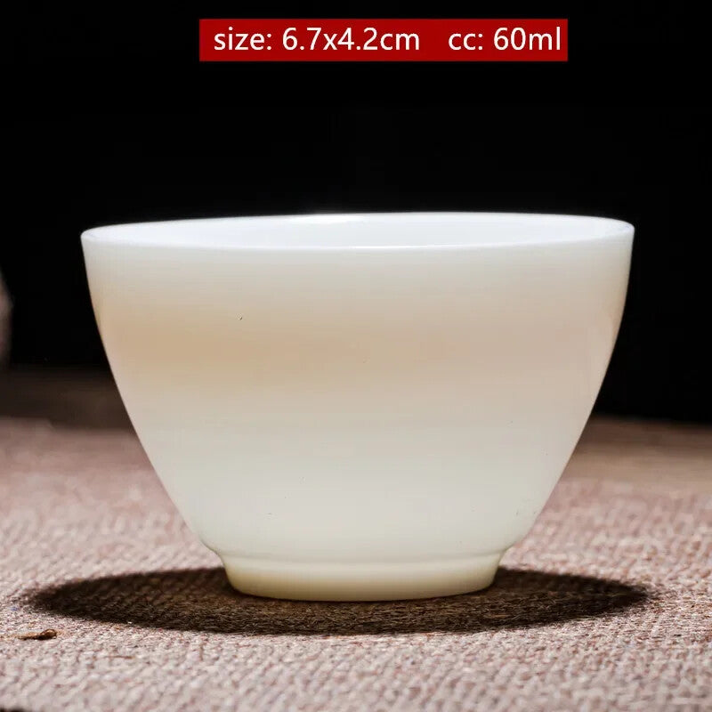 New Chinese Ceramic Tea Cups White Porcelain Tea Set Portable Master Cup Teacup