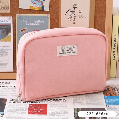 Student Supplies High Capacity Pencil Bag Stationery Organizer Cute Bear Classic