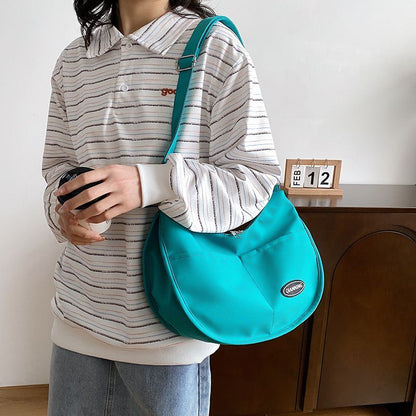 Large Bag Nylon Crossbody Bag Dumpling Bags Solid Color Shoulder Purse Acrylic