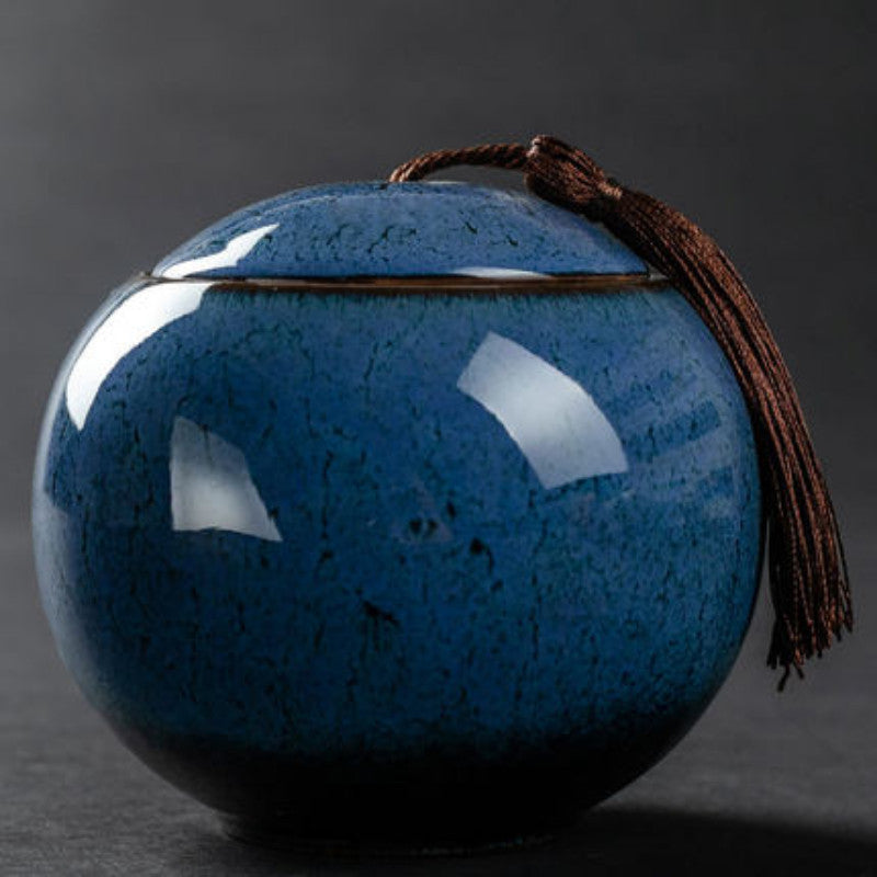 Creative Spherical Ceramic Tea Caddy Tea Set Household Large-Capacity Sealed