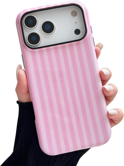 Compatible with Iphone 17 Pro Max Case, Cute Fashion Aesthetic Striped Phone Cas