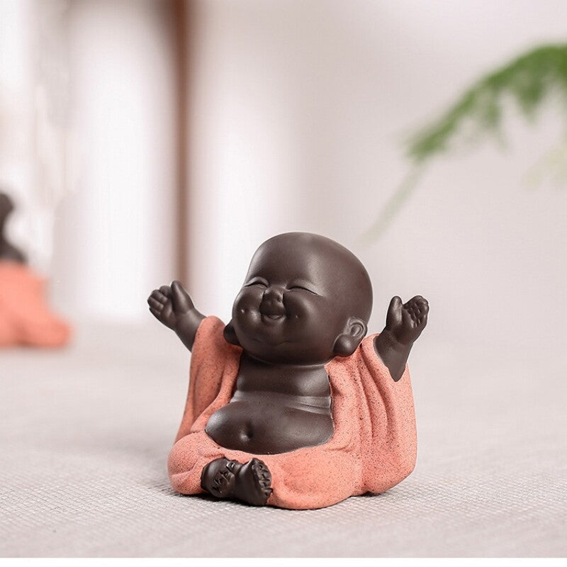 Purple Clay Tea Pet Artware Buddha Small Size Table Decoration Holiday Gift New