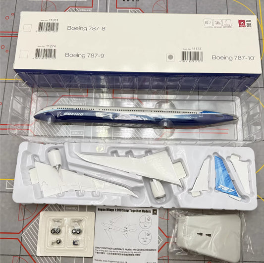 1:200 34CM Hogan BOEING 787-10 Passenger Airplane ABS Plastic Aircraft Model