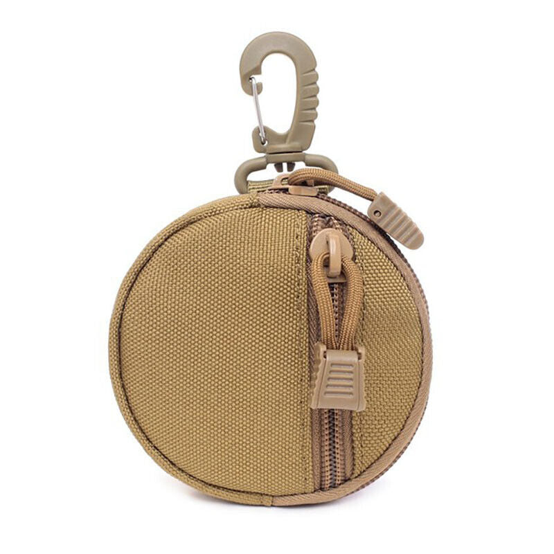 Outdoor Coins Purse Keychain Bag Pouch Tactical Round Wallet Portable Mini Bag