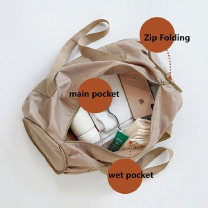 Foldable Gym Bag Multifunction Dry Wet Pocket Sports Fitness Yoga Travel Handbag