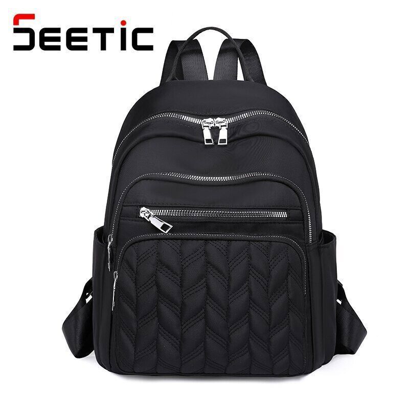 Oxford Backpack Women School Bag Ladies Travel Bag Pockets Backpack Female