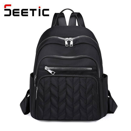 Oxford Backpack Women School Bag Ladies Travel Bag Pockets Backpack Female