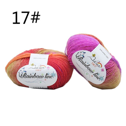 Hot Sale 50g Crochet soft Rainbow Dyeing Wool Yarn Crafts Hand Knitting Yarn
