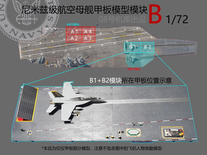 1/72 Nimitz Class Aircraft Carrier Deck Module B1/B2 Finished Model(No plane)