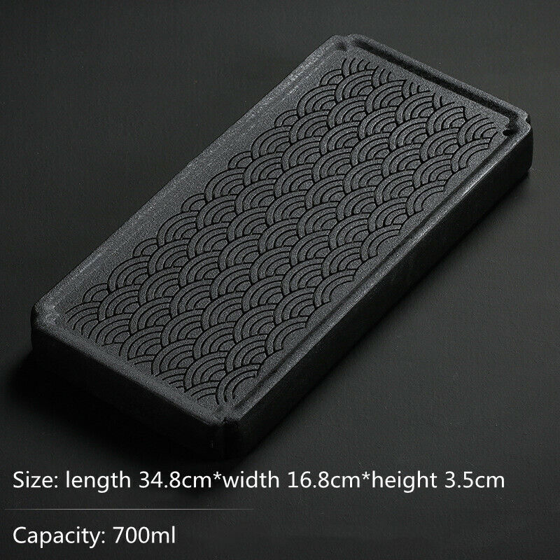 Black Ceramic Tea tray Kungfu Gongfu Tea Tray Serving Table Plate water storage