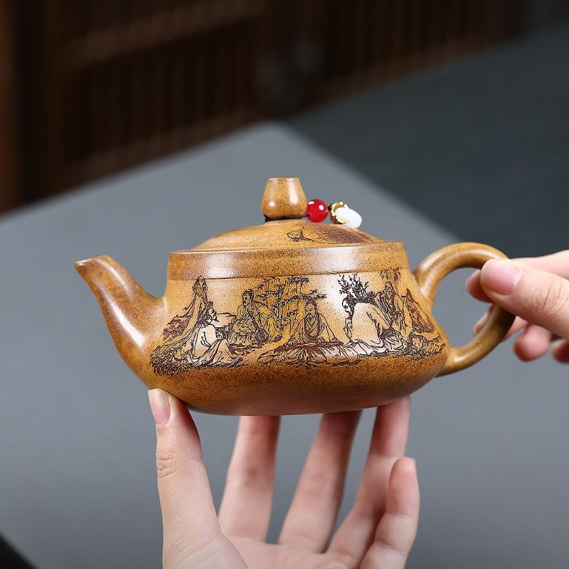 Handmade Tea Pot True Yixing Zisha Duan Clay Master Pot With Certificate Paper