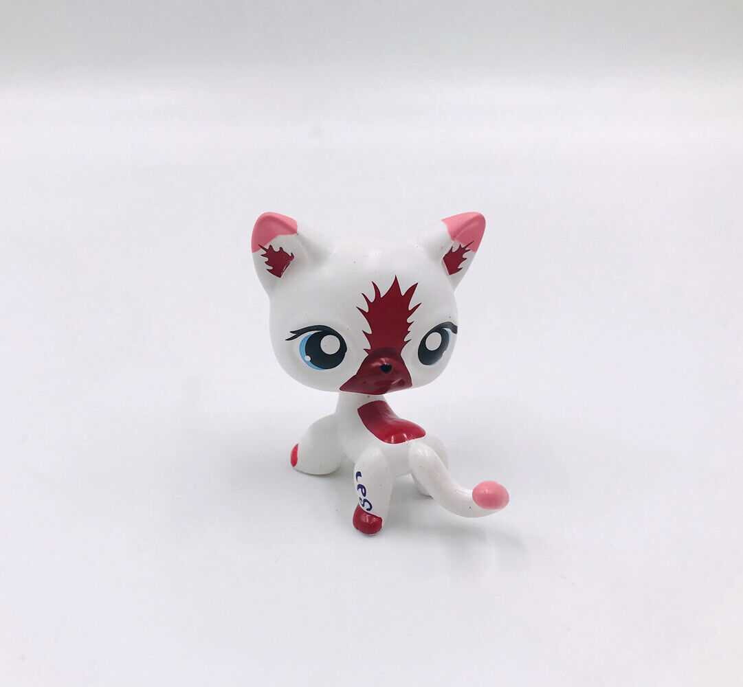 Mini Pet Shop OOAK Animal Spot Toys White Blue Eye German Shepherd Cat LPS #391
