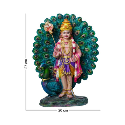 Hindu God Lord Murugan Kumaraswamy Statue Figurine Showpiece Idol Resin