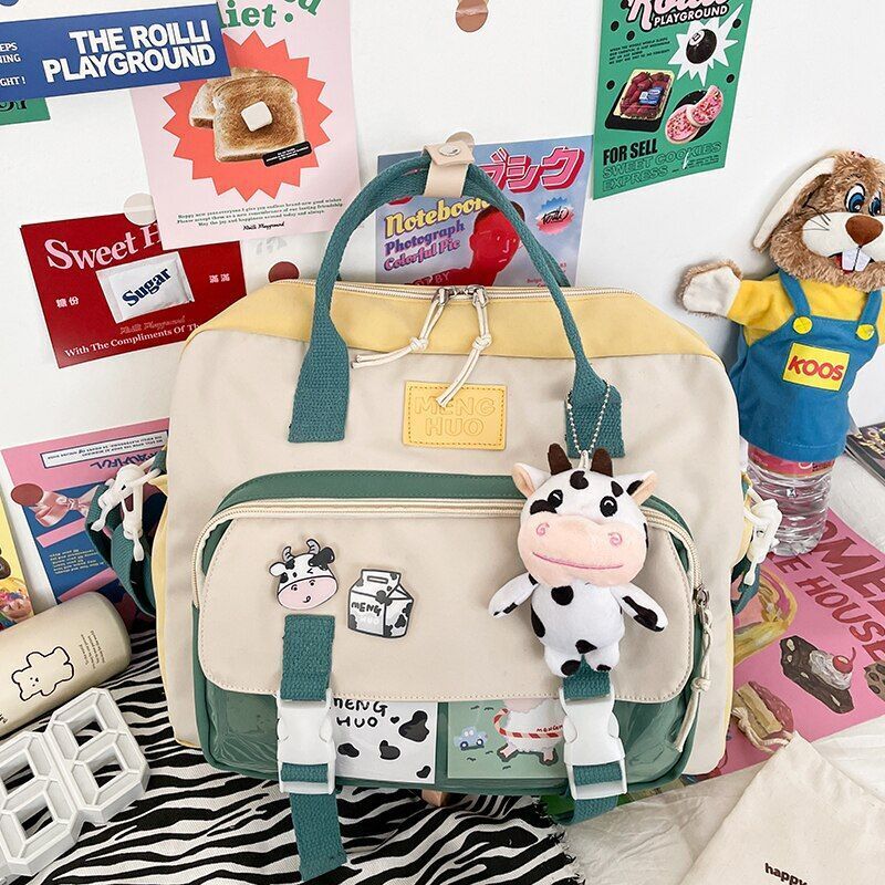 Women Cute Backpack Student College Multifunctional Waterproof Nylon 35*11*29 CM
