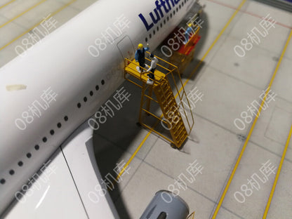 1/200 Airport Metal Passenger Aircraft Maintenance Rack 10Pcs/set Red Yellow