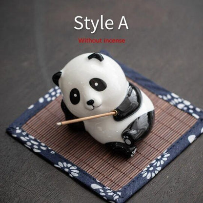 Ceramic Panda Incense Holder for Sticks