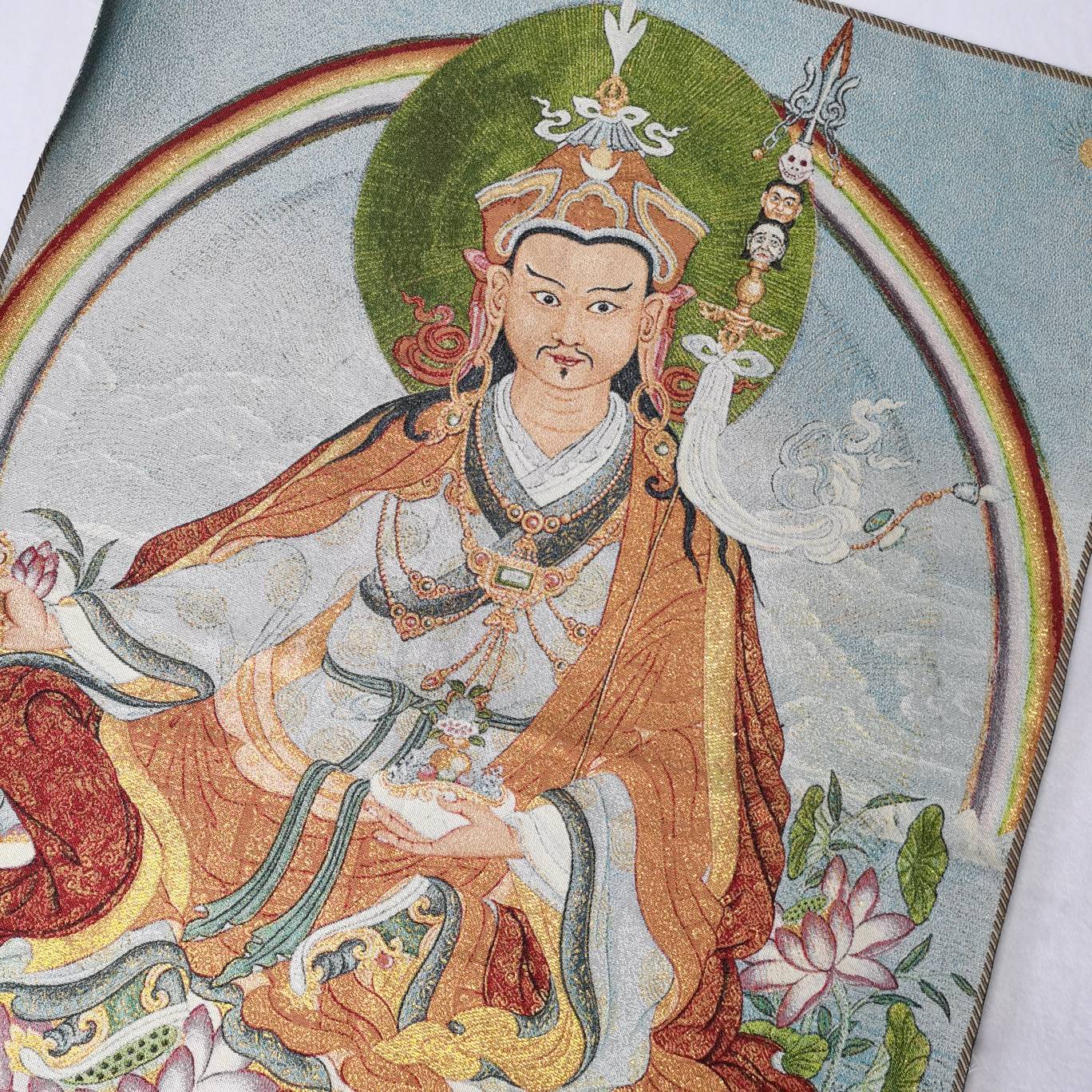 36" Tibet Tibetan Cloth Silk Guru Rinpoche Padmasambhava Tangka Thangka Mural 21