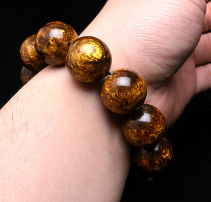 Genuine Golden Black Coral Sea Willow Bracelet Beads 12 mm