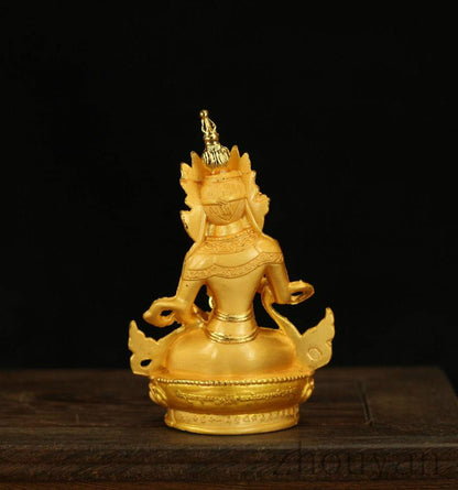 BLESSED TIBETAN BUDDHA GOLD GILT BUDDHISM STATUE / GIFT BOX VAJRASATTVA SEMPA
