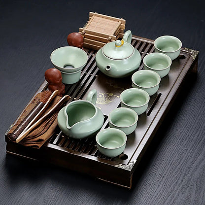 Purple Clay Chinese Tea Cup Set Porcelain Vintage Simple Kung Fu Luxury Tea Set