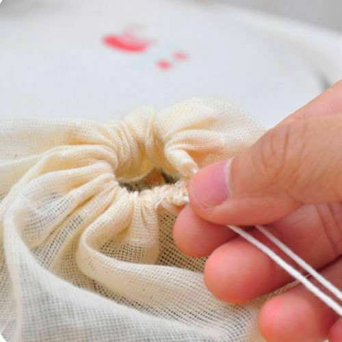 100 PCS 2"x3" Mini Cotton Muslin Drawstring Reusable Bags Bath Soap Herbs Tea