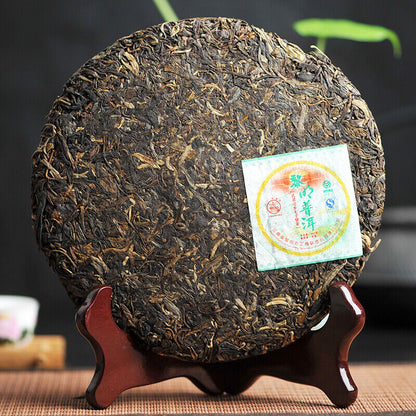 2007 Ba Jiao Ting Li ming Tea Peacock Township Pu'er Tea Green Raw Tea Cake 357g