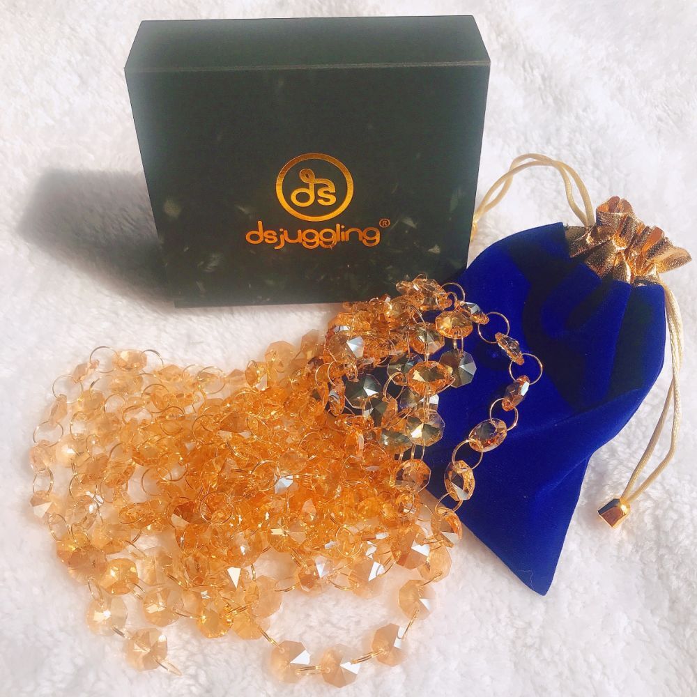 Champagne Gold Crystal Octagon Beads 14mm Chain Chandelier Prism for Wedding