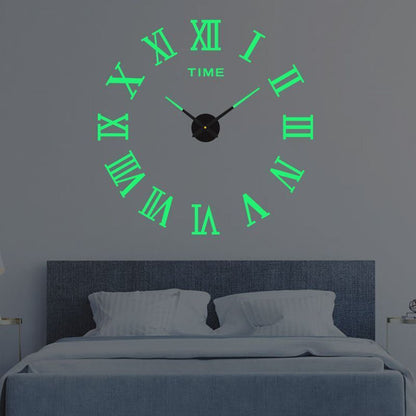 DIY Wall Clocks Creative Acrylic Punch-Free Luminous Living Room Home Decor 16in