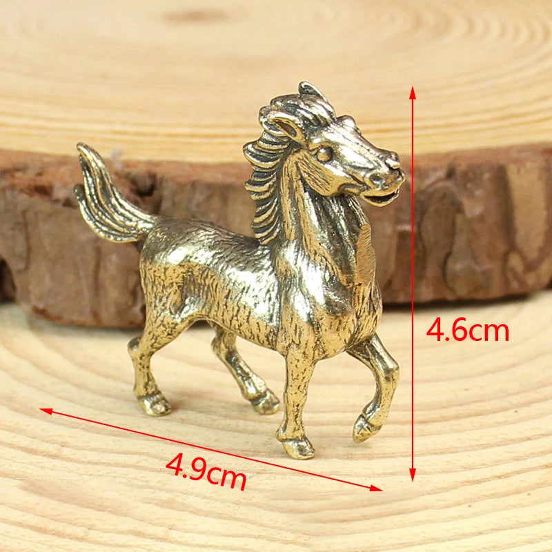 1Pc Chinese Retro Brass Twelve Zodiac Ornaments Statue Home Feng Shui Decoration
