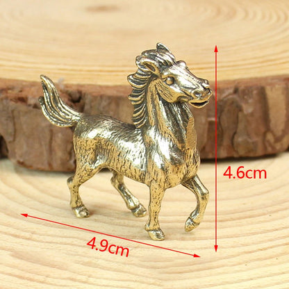 1Pc Chinese Retro Brass Twelve Zodiac Ornaments Statue Home Feng Shui Decoration