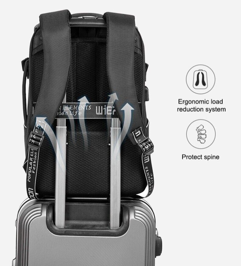 Waterproof Laptop Backpack USB Charging Travel Work School Bag for Men Women