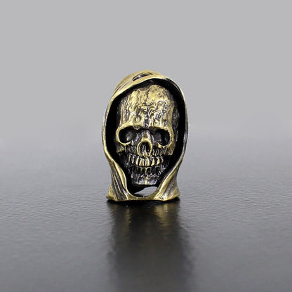 EDC Copper Knife Lanyard Bead Skull Head Paracord Bracelet Bead Keychain Pendant