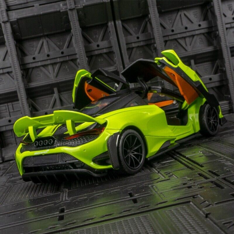1:24 McLaren 765LT Diecast Model Car Collection Toy Vehicles Sounds Lights Gifts