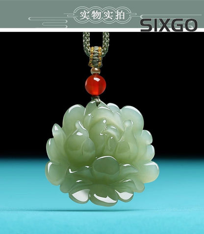 Hetian Jade Lotus Pendant Lotus Jade Pendant Jade Necklace