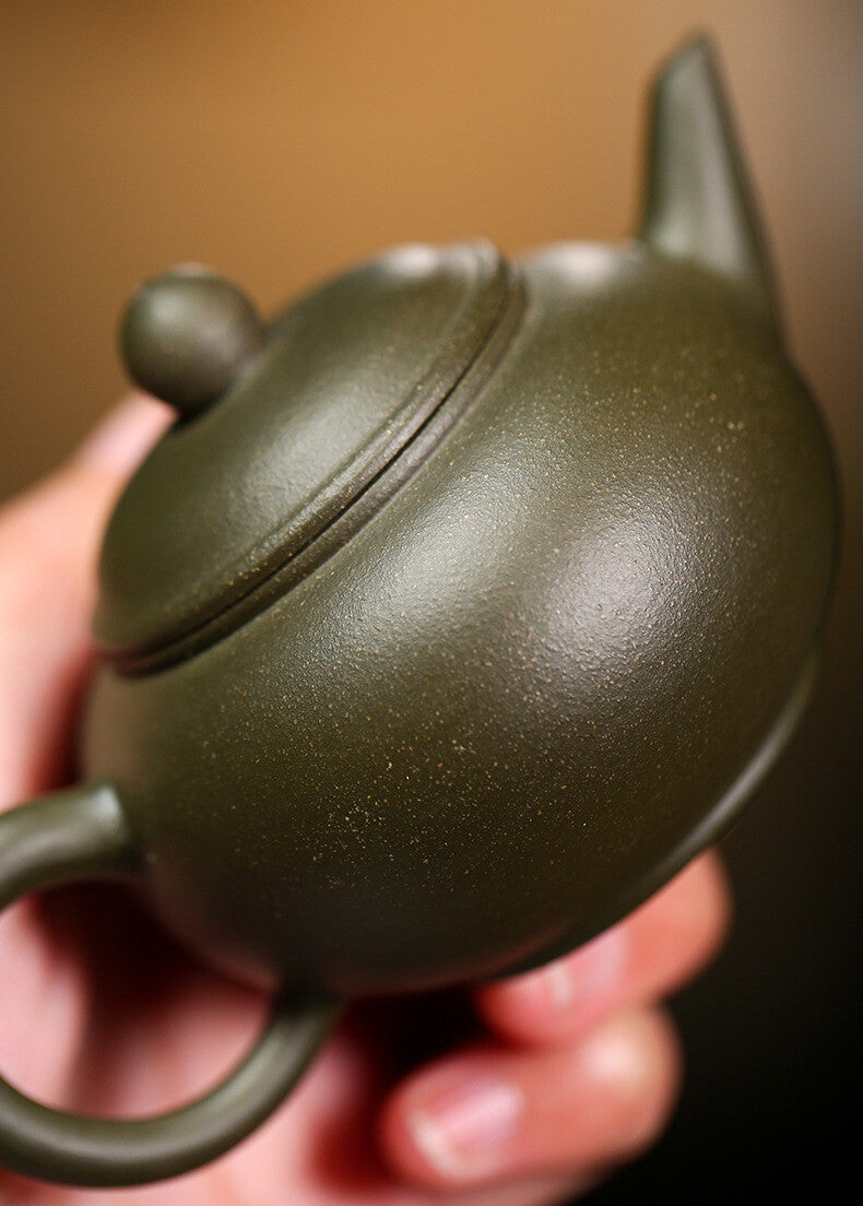 tea pot 3.4oz level pot marked handmade small kungfu tea pot zisha green clay