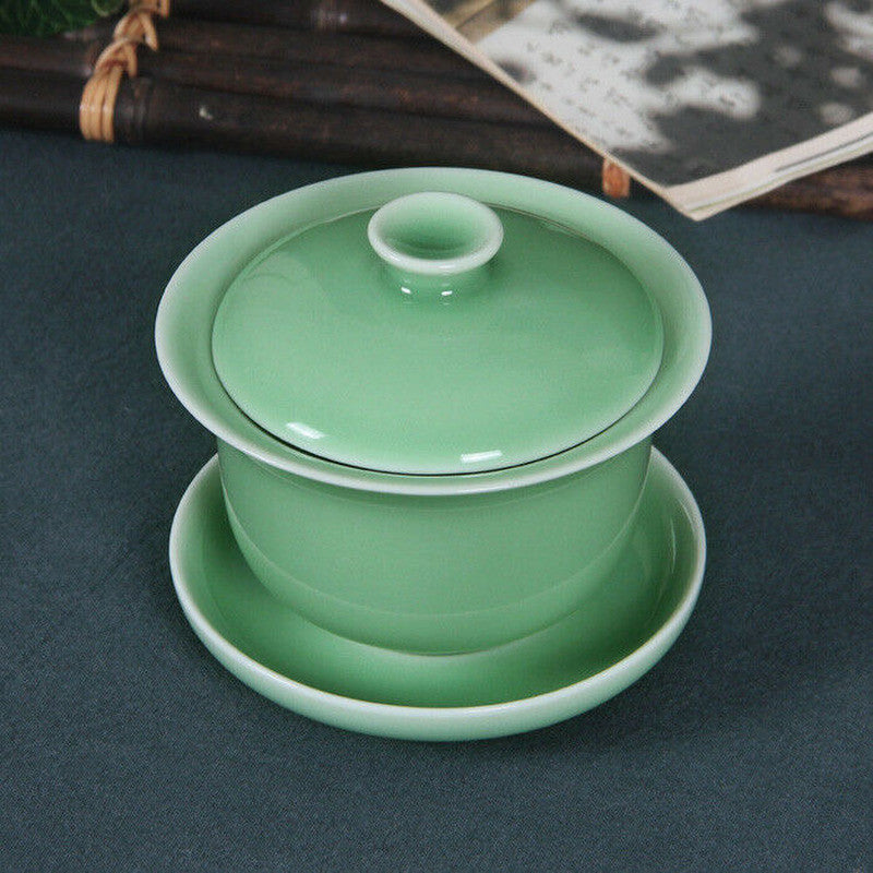 200ml Chinese Ceramic Gaiwan Kiln Crackle Glaze Tureen Kung Fu Tea Set Tea Cup