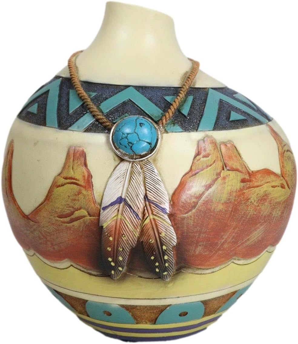 Unique Hand Painted Rustic Floral Vase Countertop Home OfficeDecoration Gift