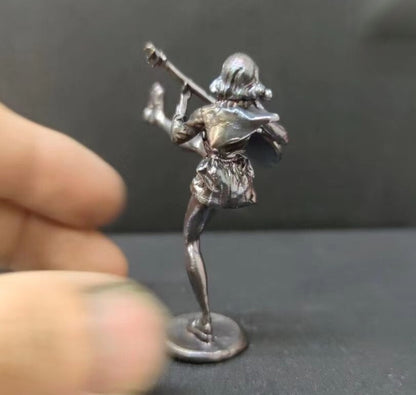 Brass Bass Girl Statue Art Beauty Music Model Artwork Decor