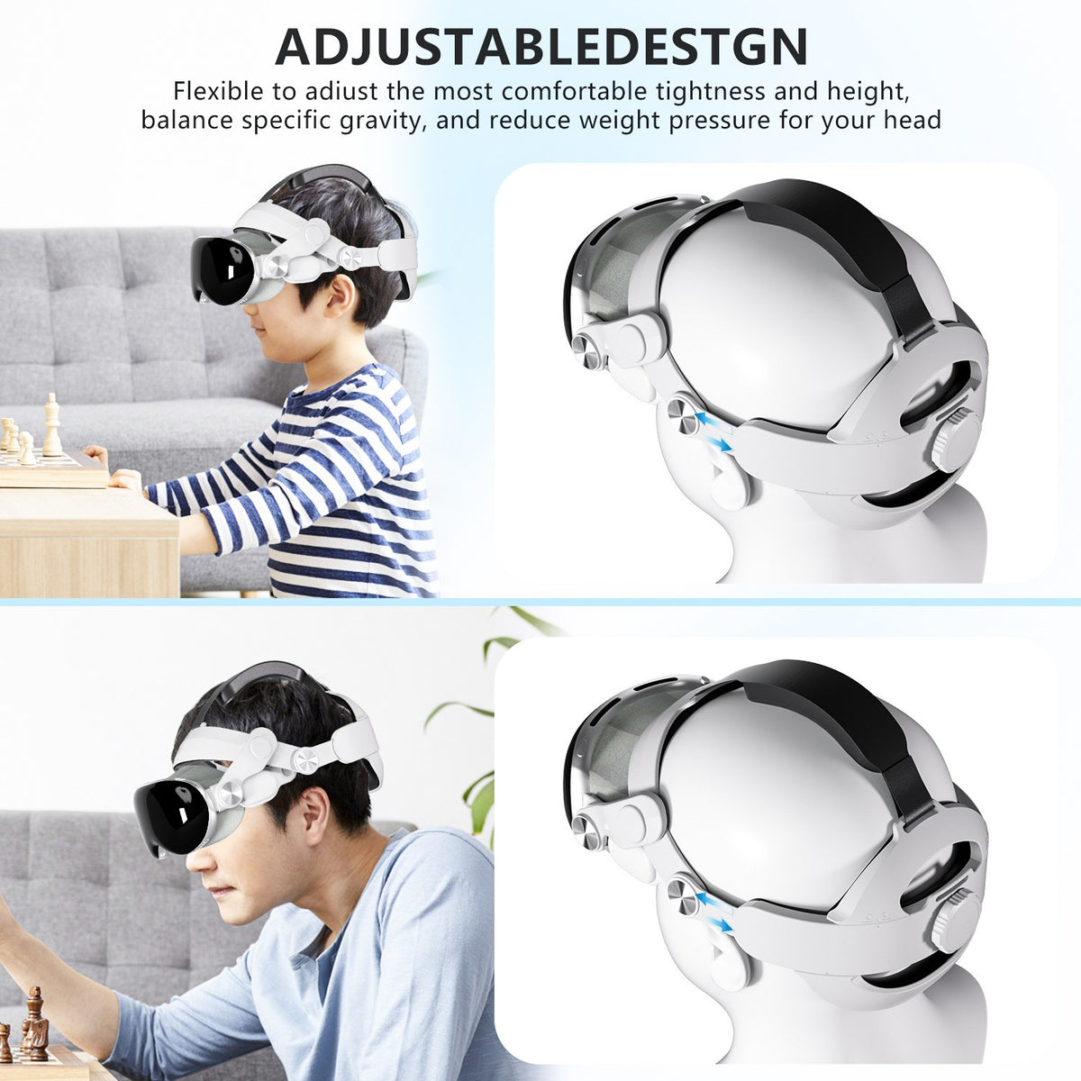 Fit For Vision Pro headband Adjustable elasticity Reduce pressure vr accessories