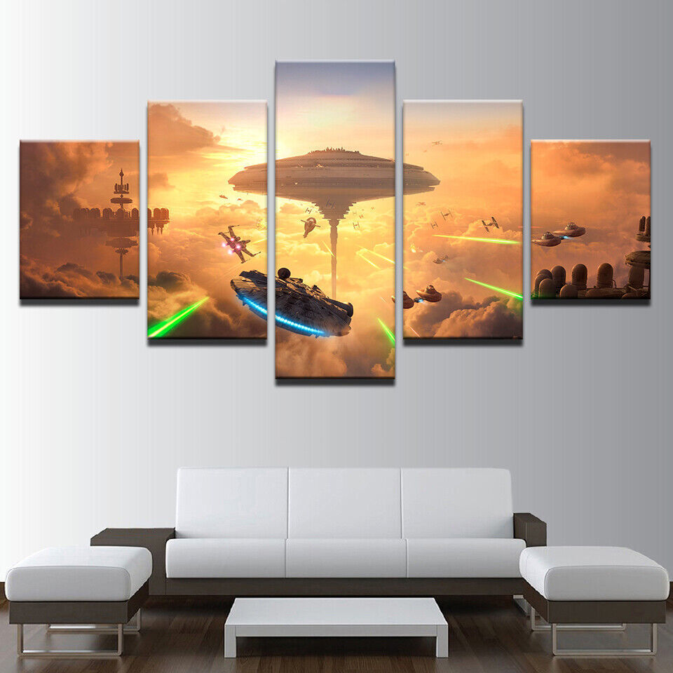 Star Wars Spacecraft Battlefront Canvas Prints Painting Wall Art Home Decor 5PC