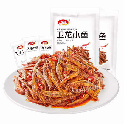 Weilong Little Fish Spicy Snacks Dragon Fish -150g x 2 Bags